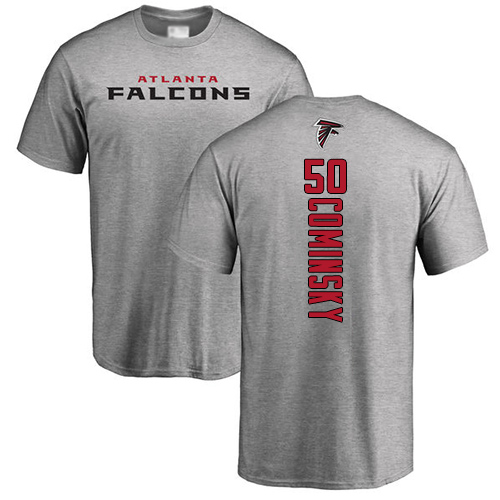 Atlanta Falcons Men Ash John Cominsky Backer NFL Football #50 T Shirt->atlanta falcons->NFL Jersey